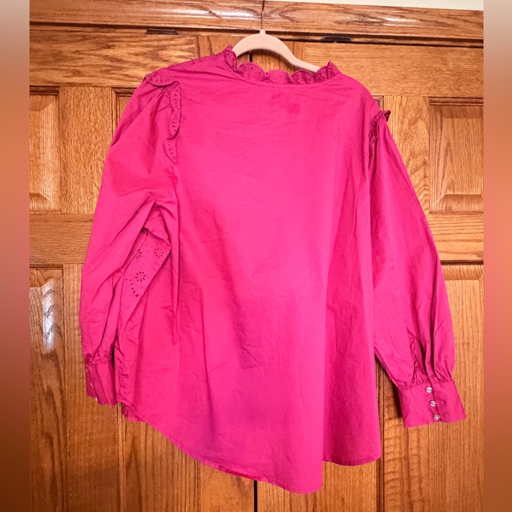 Old Navy Fuchsia Eyelet Blouse - Picture 2 of 6